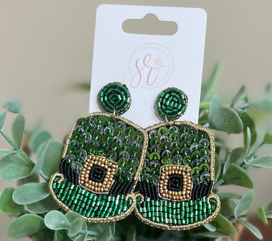 St. Patrick's Day Beaded Earrings