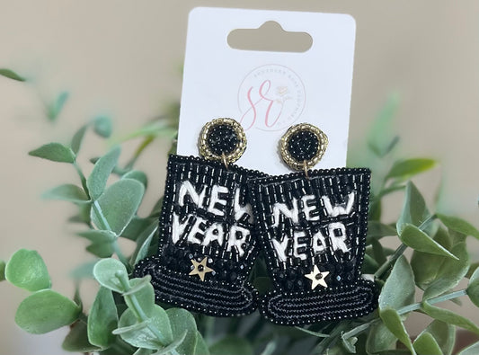 New Year Beaded Earrings