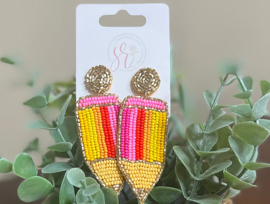 Pencil Beaded Earrings